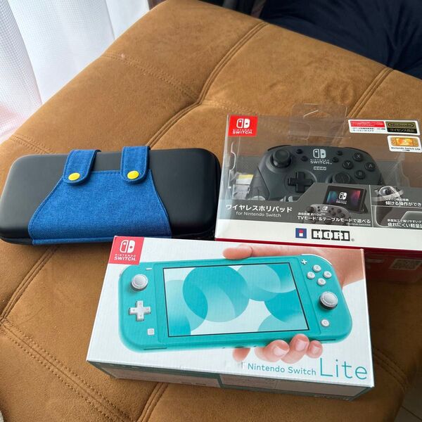 Switch Lite 本体、HORIパッド、ケース 3個セット