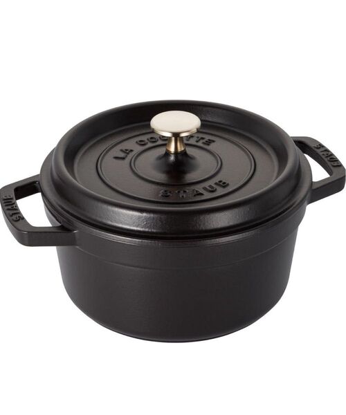 ストウブ(Staub) 「 ピコ ココット ラウンド ブラック 20cm 」 両手 鋳物 ホーロー 鍋 IH対応