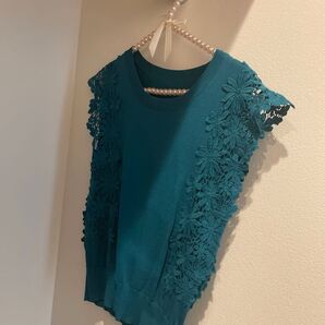 ノースリーブニット グリーン