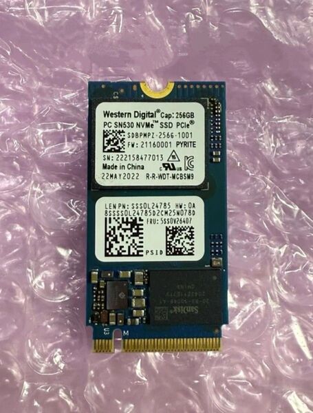 Western Digital PC SN530 M.2 256GB NVMe M.2 2242 SSD 使用時間11時間