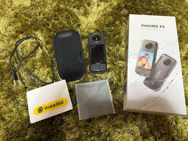 Insta360 X3 360度アクションカメラ本体、バイクマウント自撮り棒三脚