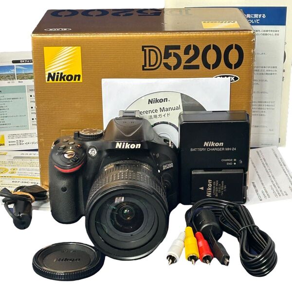 美品 Nikon D5200 標準ズームキット シャッター回数 37884 ブラック 箱・付属品完備
