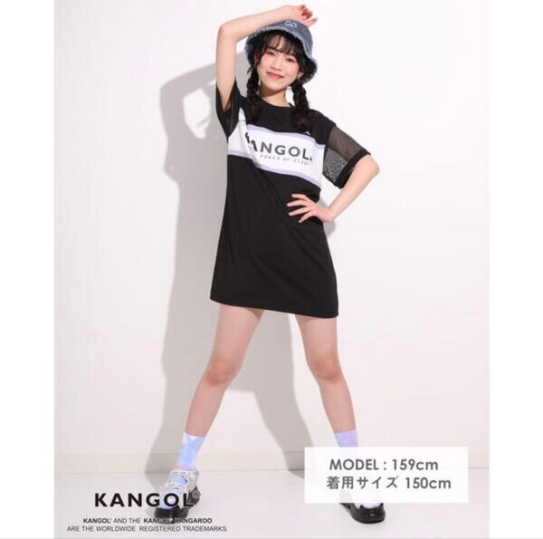 KANGOL×ZIDDY メッシュ切り替えTシャツワンピース サイズ150
