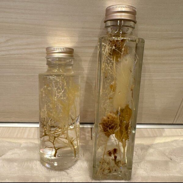 ハーバリウム ブラウン オシャレ インテリア ドライフラワー ハンドメイド ガラス瓶 昭和レトロ レトロ プレゼント 花
