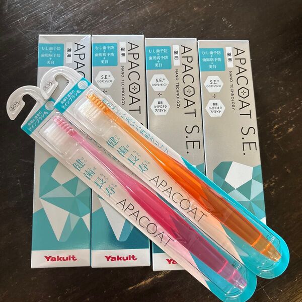 ヤクルト 薬用 Apacoat S.E. 歯磨き粉4本歯ブラシ2本セット