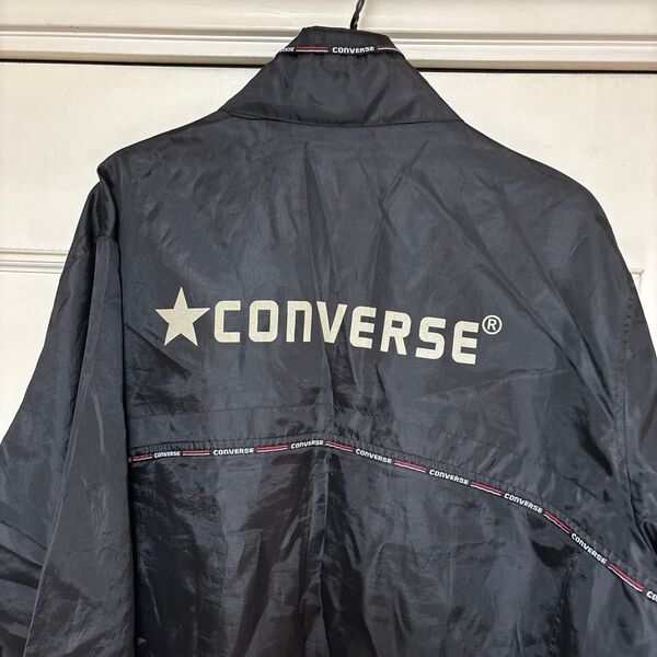 CONVERSE ウィンドブレーカー ブラック メンズ Lサイズ フード付き