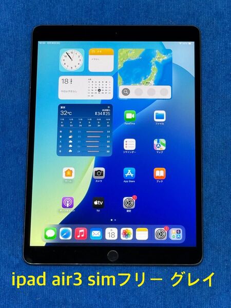 iPad Air3 simフリー Wi-Fi+Cellular 64GB グレイ