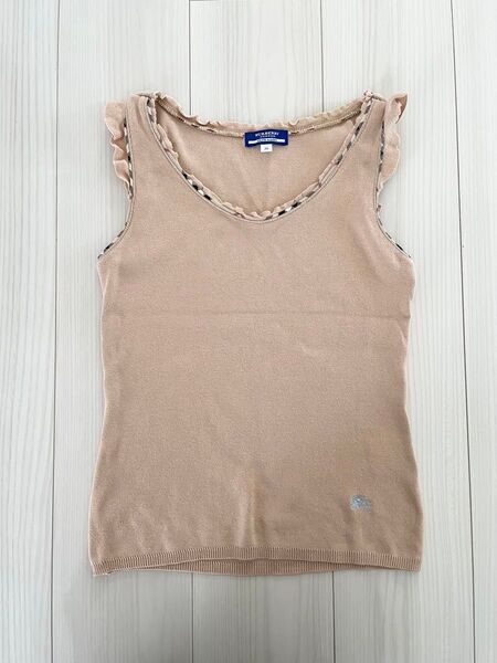 美品! BURBERRY バーバリー タンクトップ ノースリーブ ベージュ 日本製 ノースリーブ トップス BURBERRY