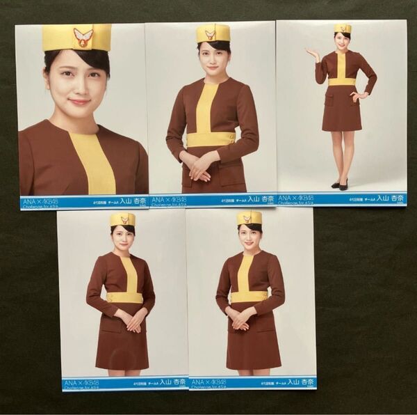 貴重!! 入山杏奈 AKB48 生写真 ANA×AKB48 羽田空港限定 コラボ 5種コンプ