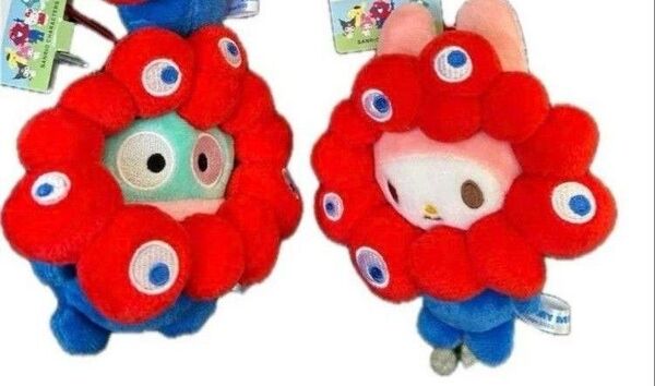 カラナビ付 関西万博ミャクミャク サンリオ ぬいぐるみ