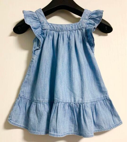 babyGAP ベビーギャップ ワンピース デニム フリル 女の子 ノースリーブ