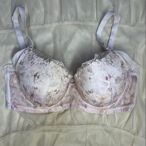 ピンク 花柄レース ブラジャー