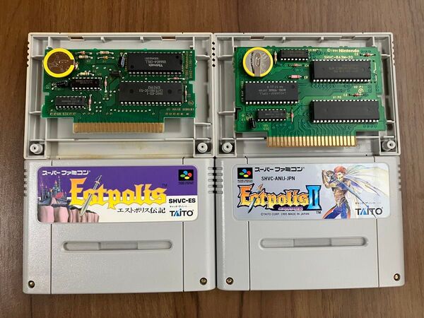 エストポリス伝記 エストポリス伝記Ⅱ スーパーファミコン 新品電池交換 メンテナンス済み