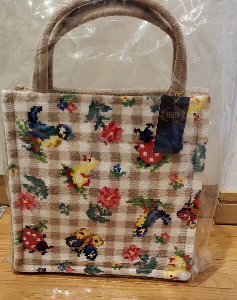 最終値下げ!! フェイラー ハイジチェック ミニトートバッグ ベージュ タグ付き 新品 ②