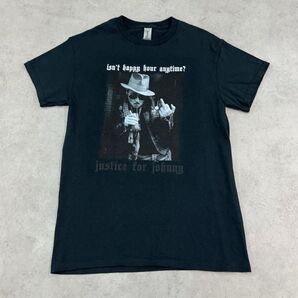 ジョニー・デップ フォト 応援 トップス 半袖 Tシャツ 古着 ブラック Tシャツ 映画Tシャツ 古着