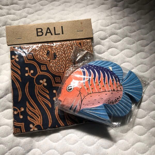 バリ ハンカチ 魚 置物 グアム 海外 お土産 インテリア バンダナ アジアン アジア雑貨 熱帯魚 島 海外お土産