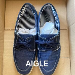 AIGLE デッキシューズ デニム ネイビー 26〜26.5cm