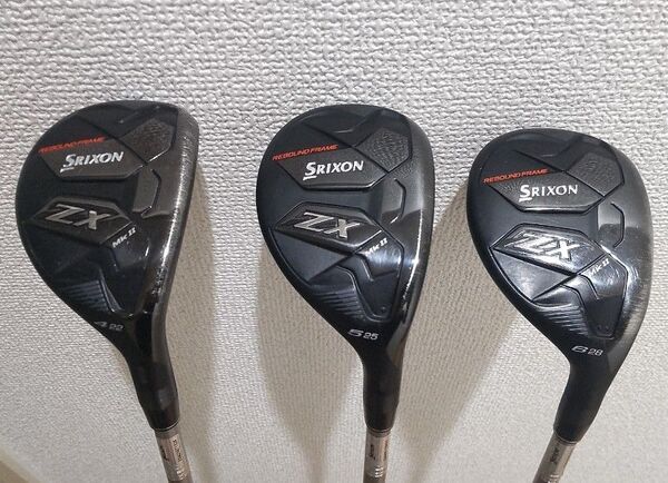 SRIXON ZX MkⅡ ハイブリッド 3本セット(U4、U5、U6)