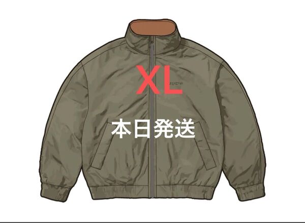 Supreme Leather Collar Utility Jacket "Olive"