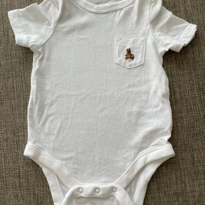 新品 GAP ベビーギャップ ロンパース クマ刺繍 ホワイト 0-3month