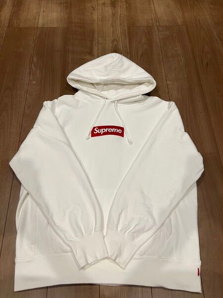 supreme シュプリーム box logo Hooded Sweatshirt white M ボックスロゴ パーカー
