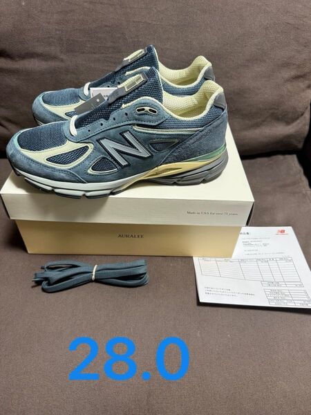 AURALEE × New Balance 990V4 "Dusty Blue" U990AL4 28.0