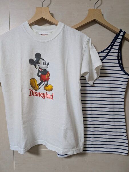 ディズニーランド ミッキーマウス Tシャツ ヘインズボーダータンク Mサイズ
