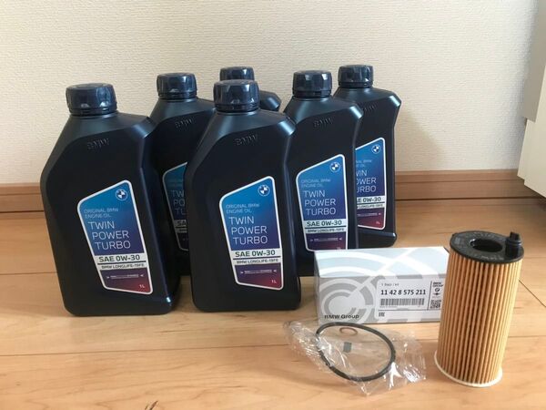 【BMW純正】プレミアム LL-19FE 0W-30 ディーゼル車用 エンジンオイル 1L×6本 & オイルフィルターセット!
