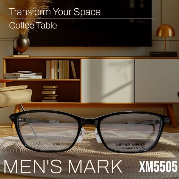 シャルマン MEN'S MARK メンズマーク XM 5505 BK ラインアート メガネ