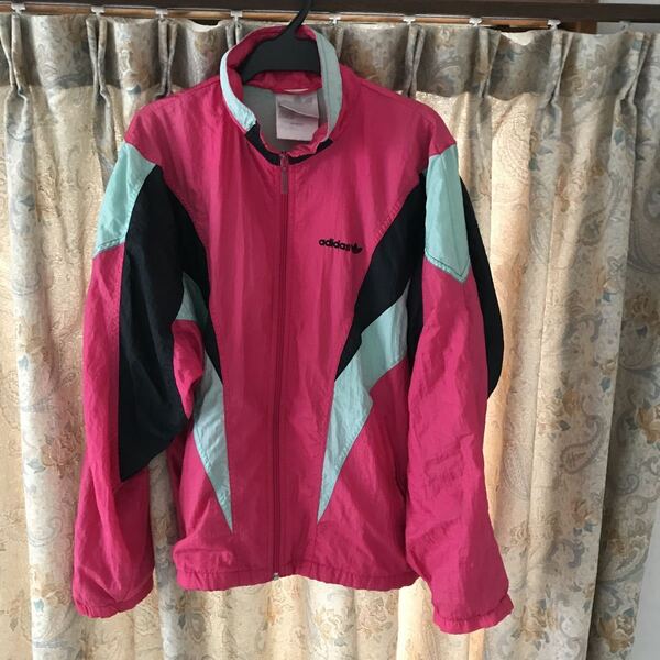 90s adidas アディダス ナイロンジャケット Sサイズ ピンク ビンテージ ウィンドブレーカー