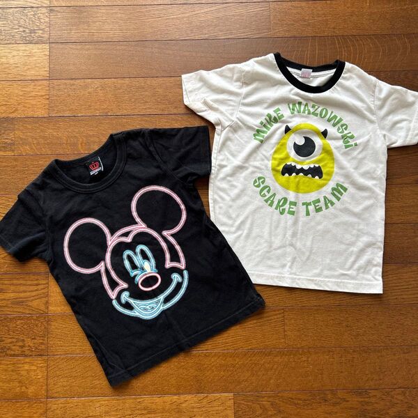 120 baby doll ミッキー&モンスターズ・インク 半袖Tシャツ 2枚 セット ユニクロ
