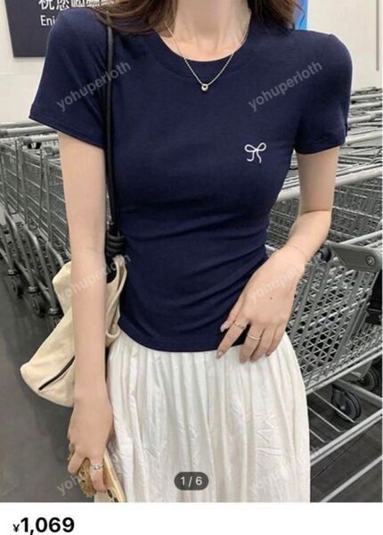 SHEIN リボン Tシャツ 半袖 トップス