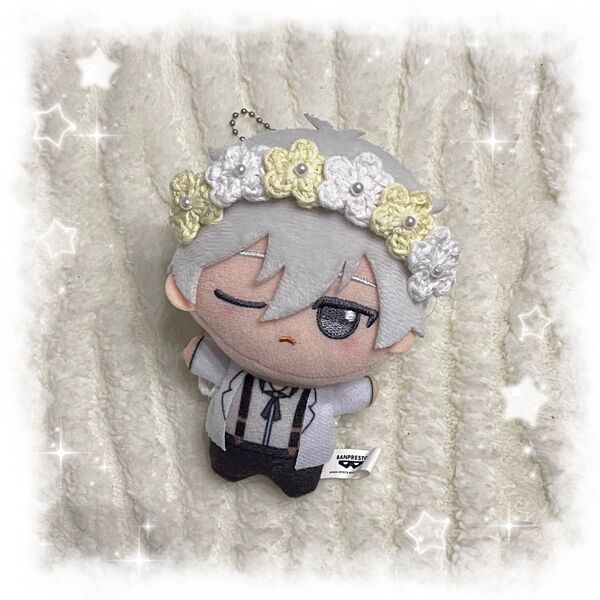 編み物 ちびぐるみ ぬい服 お花のヘッドドレス 花冠 イエロー