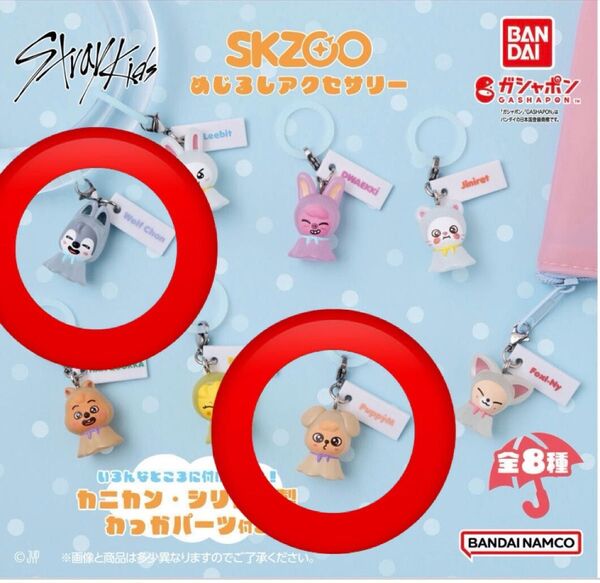 SKZOO めじるしアクセサリー スキズ ガチャ・PuppyM ・Wolf Chan ・リーフレット付き