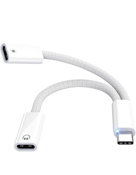 USB Type C to Type C オーディオ変換アダプター 2in1 イヤホンジャック 変換