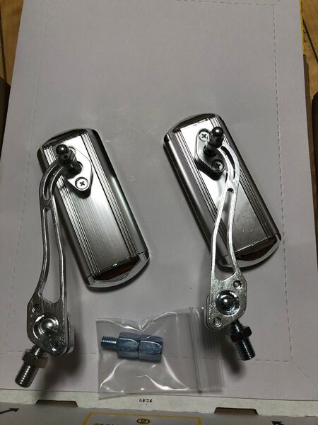 サイドミラー バックミラー バイク用 汎用 取付簡単 シルバー