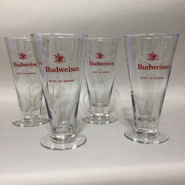 Budweiser バドワイザー ピルスナー ロゴ入りグラス 4個セット ヴィンテージ 希少品