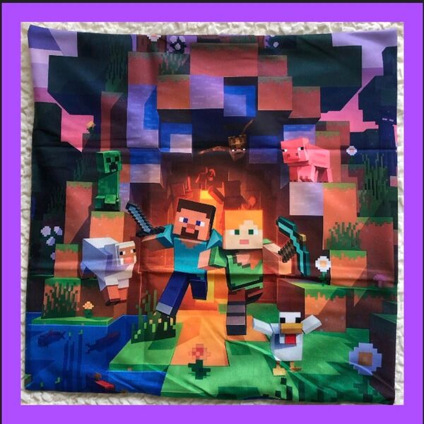 新品未使用 ラスト1品 クリーパー アレックス スティーブ マイクラ マインクラフト クッションカバー 45×45