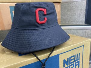 【M/L】 NEWERA ニューエラ Indians クリーブランド インディアンス BUCKET クラブハウス つば広 バケットハット 公式アイテム USA正規品