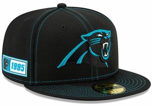 【7.1/2】 限定 100周年記念モデル NEWERA ニューエラ Panthers パンサーズ 59Fifty 黒 キャップ 帽子 NFL アメフト 公式 USA正規品