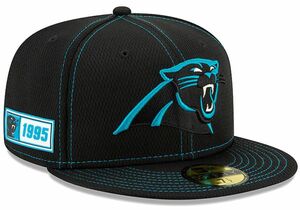 【7】 限定 100周年記念モデル NEWERA ニューエラ Panthers パンサーズ 59Fifty 黒 キャップ 帽子 NFL アメフト 公式 USA正規品