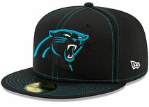 【7.1/2】 限定 100周年記念モデル NEWERA ニューエラ Panthers パンサーズ 59Fifty 黒 キャップ 帽子 NFL アメフト 公式 USA正規品_画像3