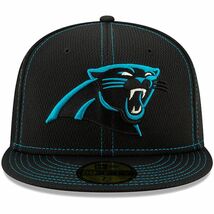 【7.1/2】 限定 100周年記念モデル NEWERA ニューエラ Panthers パンサーズ 59Fifty 黒 キャップ 帽子 NFL アメフト 公式 USA正規品_画像2