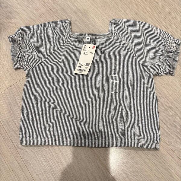 新品 ユニクロ トップス 120cm ボリュームスリーブ Tシャツ 半袖