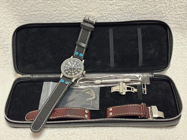 【美品】LACO ラコ パイロットウォッチ 自動巻き【FL23883】文字盤:ブラック【稼働品】メンズモデル 箱、付属品有り
