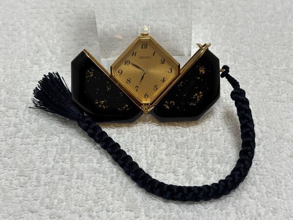 【美品】SEIKO セイコー 懐中時計 ポケットウォッチ クォーツ【2C20-654B】文字盤:ゴールド【動作状況:良好】