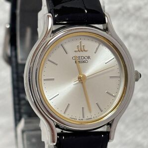 【美品】SEIKO セイコー クレドール クォーツ【4J81-0A40】純正ベルト 文字盤:シルバー【稼働品】レディースモデル