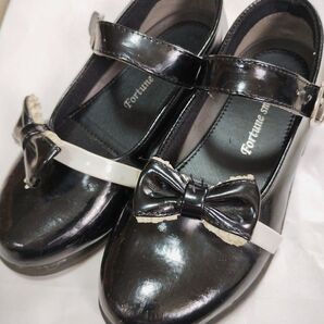 【19.5cmと20.0cmのサイズ調節可能!】フォーマルシューズ 黒 パンプス ブラック