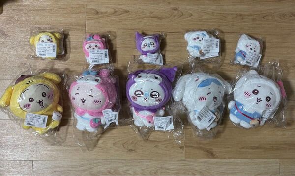 【新品未開封】ちいかわ サンリオキャラクターズ ぬいぐるみ5個 マスコットホルダー5個 合計10個セット+おまけ付き