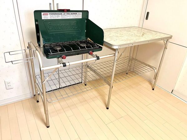 コールマンColeman 2バーナーバーベキューコンロ &キッチンテーブルセット アウトドア キャンプ ツーバーナー